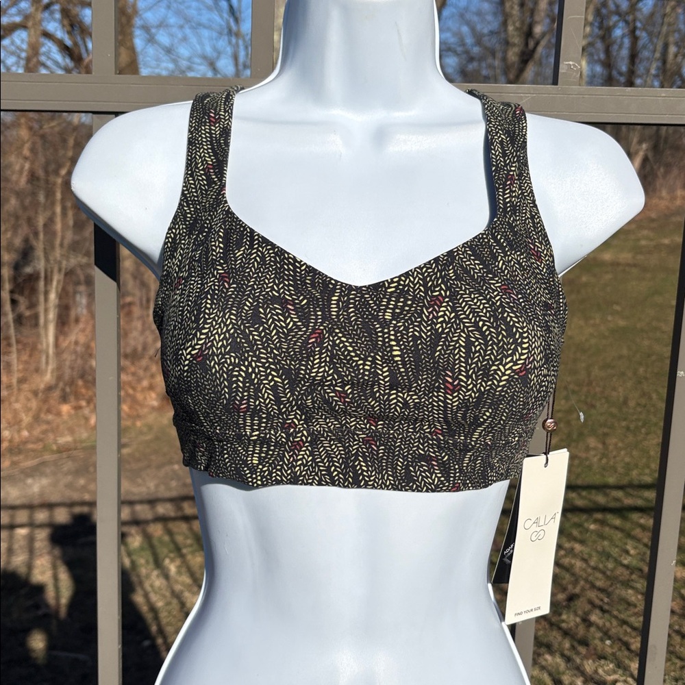 NWT CALIA Women’s Inspire Medium Support Black Serpent Print Bra Size XS